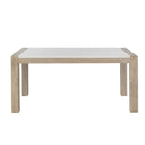Vanilla - Real Marble Dining Table And Chair Set With Upholstery - Beige / Natural