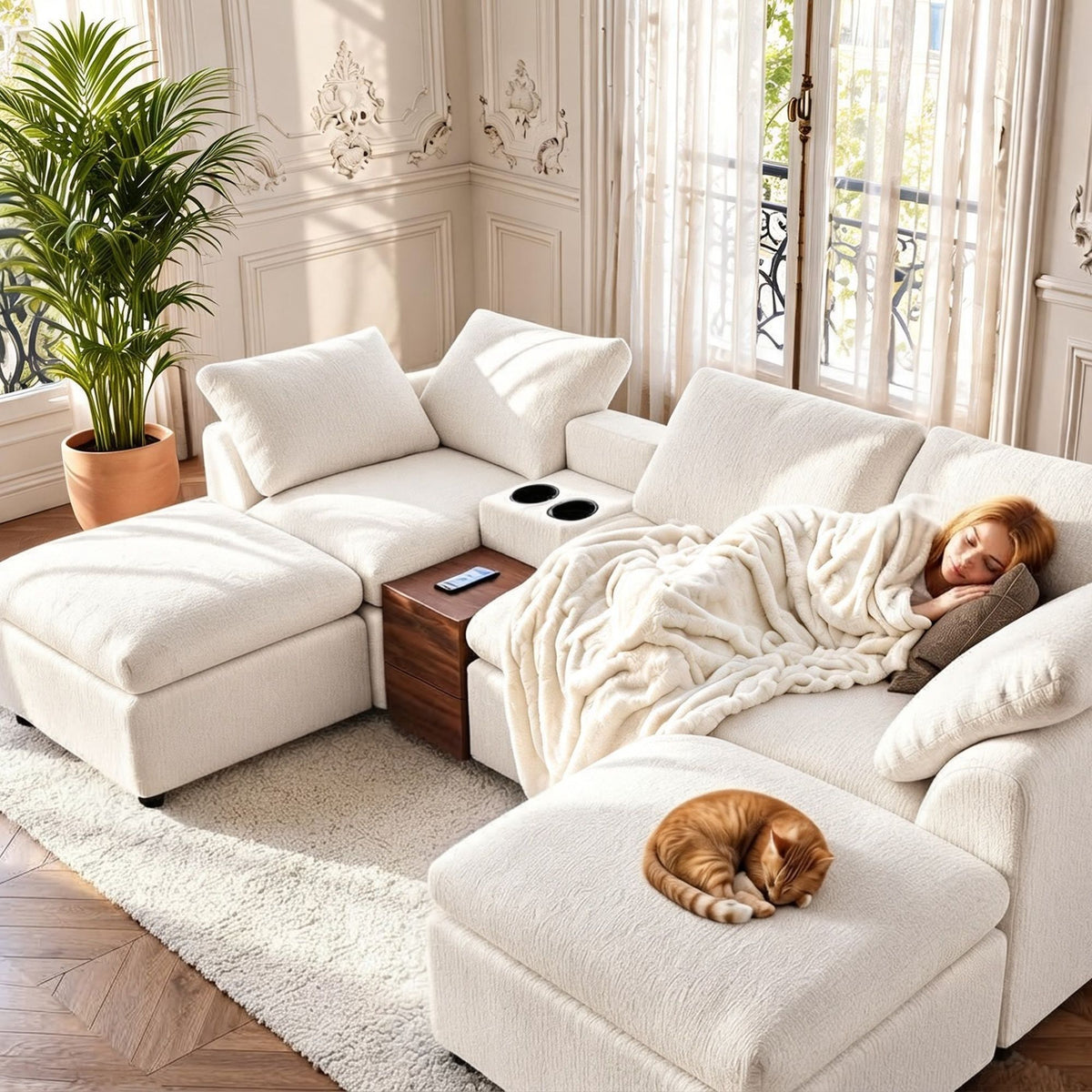 Modular Cloud Couch With Storage Console