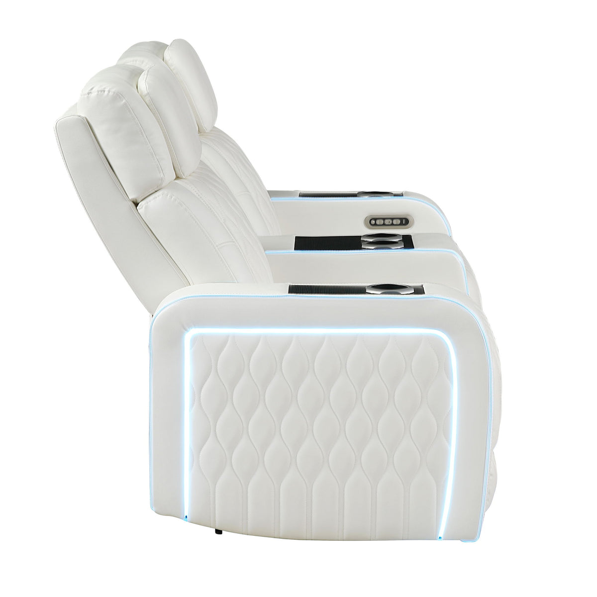 Electra - Power Reclining Sofa With Power Headrests, Drop Down Table, Reading Light, Massage, LED Lighting And USB Control