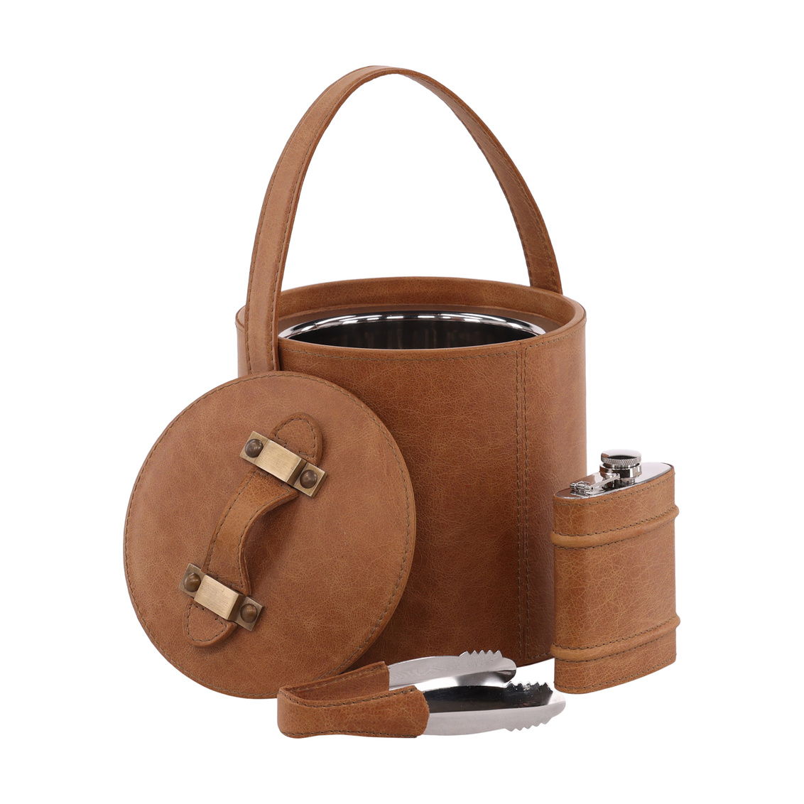 Felix - Ice Bucket & Flask Set - Light Brown