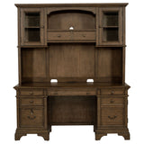 Stigham - 5 Drawer Credenza With Hutch - Oak