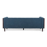Contemporary Mid-Century Charm 3 Seater Sofa With Button Tufted Waffle Stitching