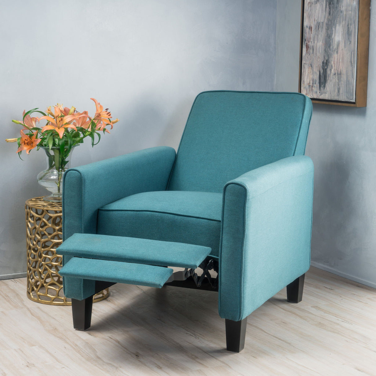 Upholstered Push Back Recliner Chair For Living Room