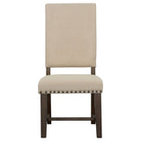 Upholstered Side Chair With Nailhead Accents (Set of 2) - Beige