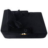 Convertible Chaise Lounge Chair & Wide Armrest & Throw Pillows - Black