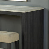 Dining Table Set With Biscuit Tufted Stools - Beige / Black / Gray