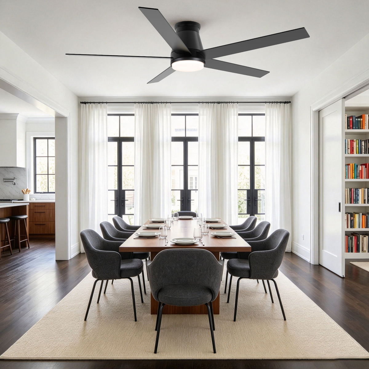 Flush Mount Ceiling Fan With Light