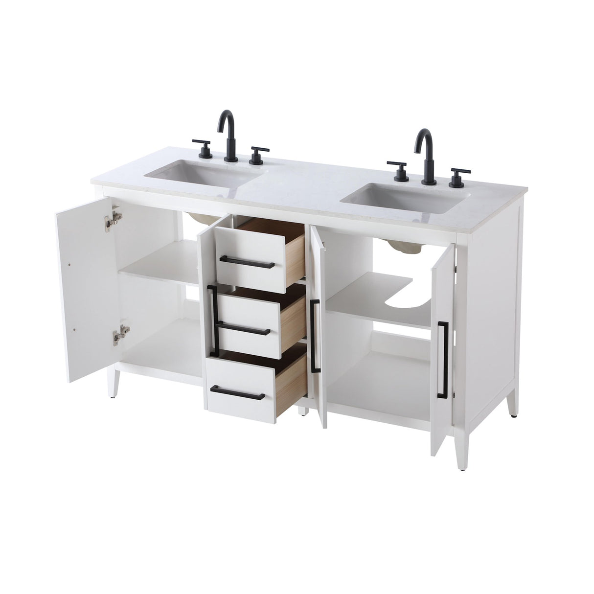 Elegant Lighting Millie Free Standing Vanity Set - White