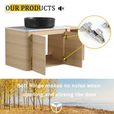 Mounted Bathroom Vanity With Art Sink, Storage Shelves, Soft Close Door