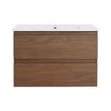 Wall Mounted Bathroom Vanity & Sink, 2 Soft Close Drawers