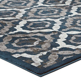 8x10 Ivory Moroccan Blue and Brown Rustic Vintage Moroccan Trellis Polypropylene Area Rug - Mats and Rugs - Alpine Outlets