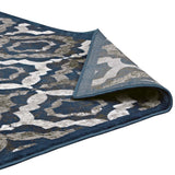 8x10 Ivory Moroccan Blue and Brown Rustic Vintage Moroccan Trellis Polypropylene Area Rug - Mats and Rugs - Alpine Outlets