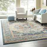 8x10 Multicolor Distressed Vintage Floral Medallion Area Rug - Mats and Rugs - Alpine Outlets