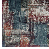 8x10 Multicolored Contemporary Vintage Mosaic Polypropylene Polyester Area Rug - Mats and Rugs - Alpine Outlets