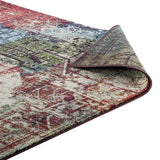 8x10 Multicolored Contemporary Vintage Mosaic Polypropylene Polyester Area Rug - Mats and Rugs - Alpine Outlets
