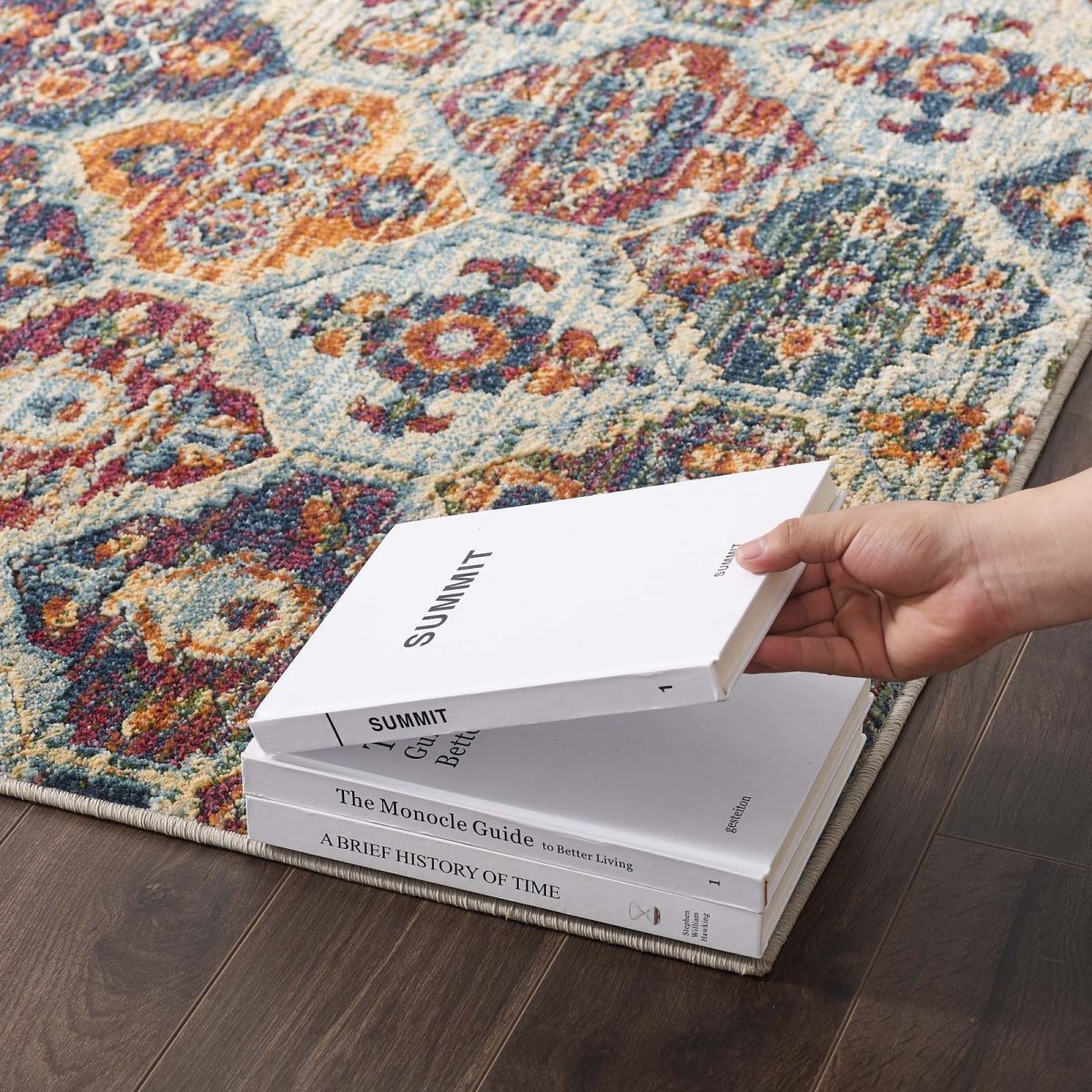 8x10 Multicolored Distressed Vintage Floral Lattice Polypropylene Polyester Area Rug - Mats and Rugs - Alpine Outlets