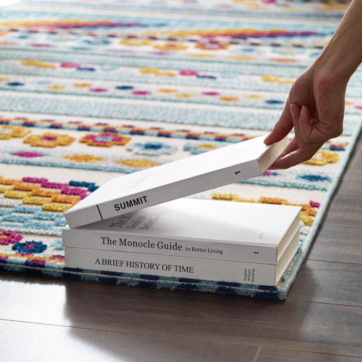 8x10 Multicolored Vintage Abstract Geometric Lattice Indoor/Outdoor Rug - Mats and Rugs - Alpine Outlets