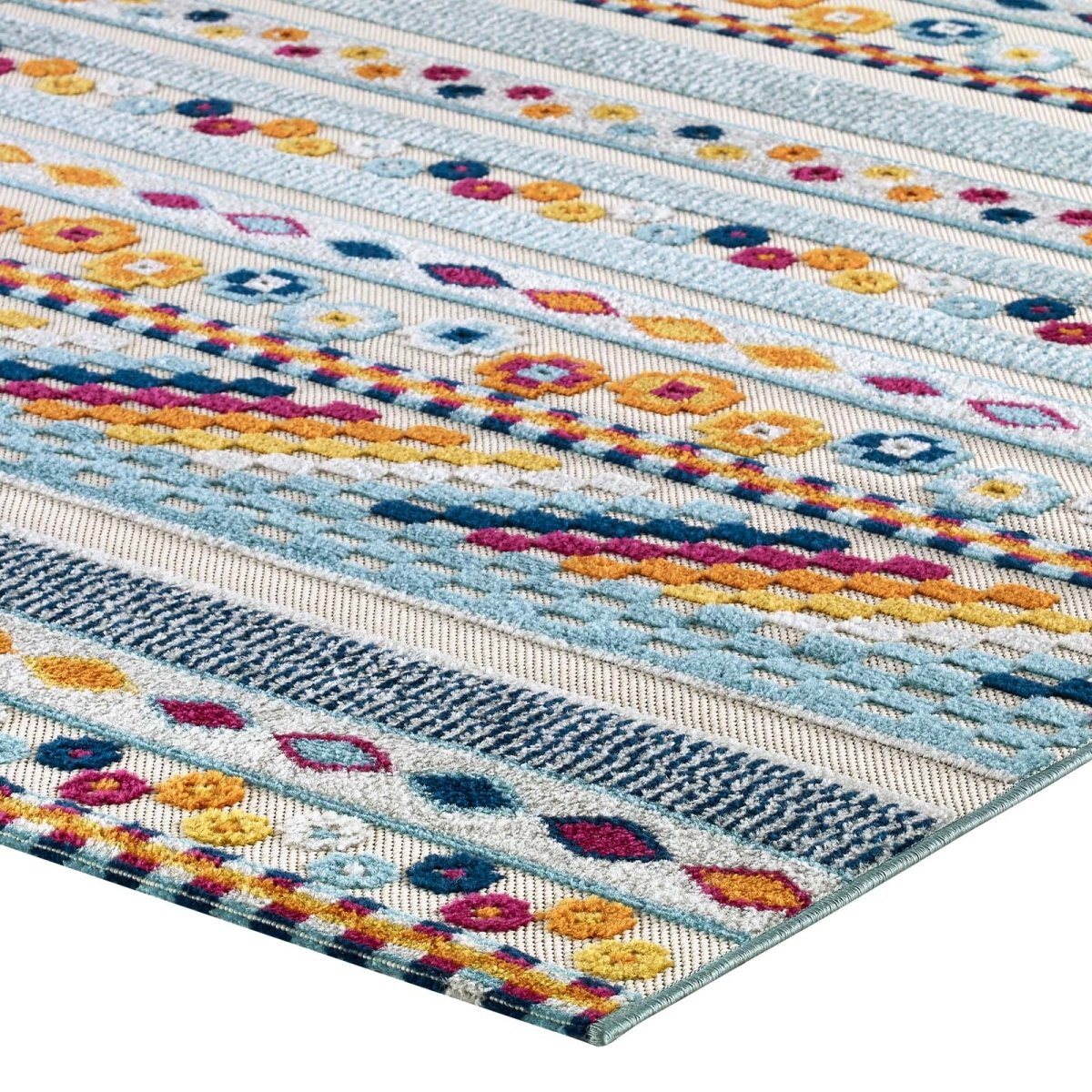 8x10 Multicolored Vintage Abstract Geometric Lattice Indoor/Outdoor Rug - Mats and Rugs - Alpine Outlets