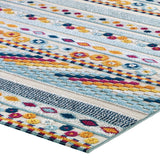 8x10 Multicolored Vintage Abstract Geometric Lattice Indoor/Outdoor Rug - Mats and Rugs - Alpine Outlets