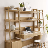 90" Tiered Wood Office Desk and 21" Bookshelf Set - 3 - Piece Workspace - Bookcases available at Alpine Outlets in Denver