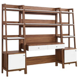 90" Tiered Wood Office Desk and 21" Bookshelf Set - 3 - Piece Workspace - Bookcases available at Alpine Outlets in Denver