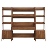 90" Tiered Wood Office Desk and 21" Bookshelf Set - 3 - Piece Workspace - Bookcases available at Alpine Outlets in Denver