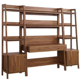90" Tiered Wood Office Desk and 21" Bookshelf Set - 3 - Piece Workspace - Bookcases available at Alpine Outlets in Denver