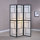 Damis 3-Panel Black Shoji Screen Room Divider