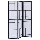 Damis 3-Panel Black Shoji Screen Room Divider