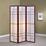 Katerina 3-Panel Room Divider Folding Shoji Screen, Cherry