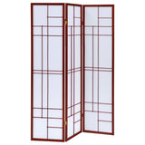 Katerina 3-Panel Room Divider Folding Shoji Screen, Cherry