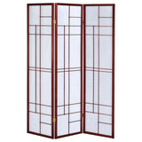 Katerina 3-Panel Room Divider Folding Shoji Screen, Cherry