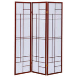 Katerina 3-Panel Room Divider Folding Shoji Screen, Cherry
