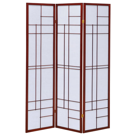Katerina 3-Panel Room Divider Folding Shoji Screen, Cherry