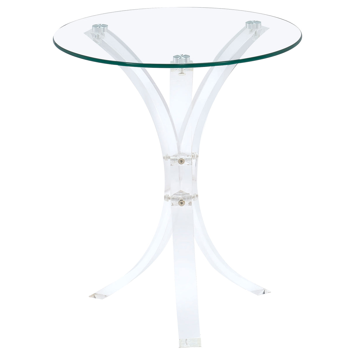 Laning Round Glass Top Acrylic Side Table