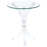 Laning Round Glass Top Acrylic Side Table