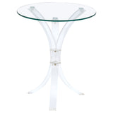 Laning Round Glass Top Acrylic Side Table
