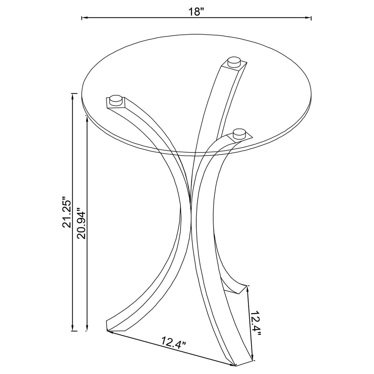 Laning Round Glass Top Acrylic Side Table