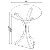 Laning Round Glass Top Acrylic Side Table