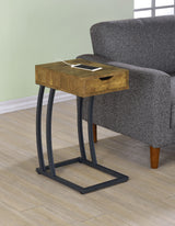 Troy 1-Drawer C-Shaped Side Table with Power Outlet