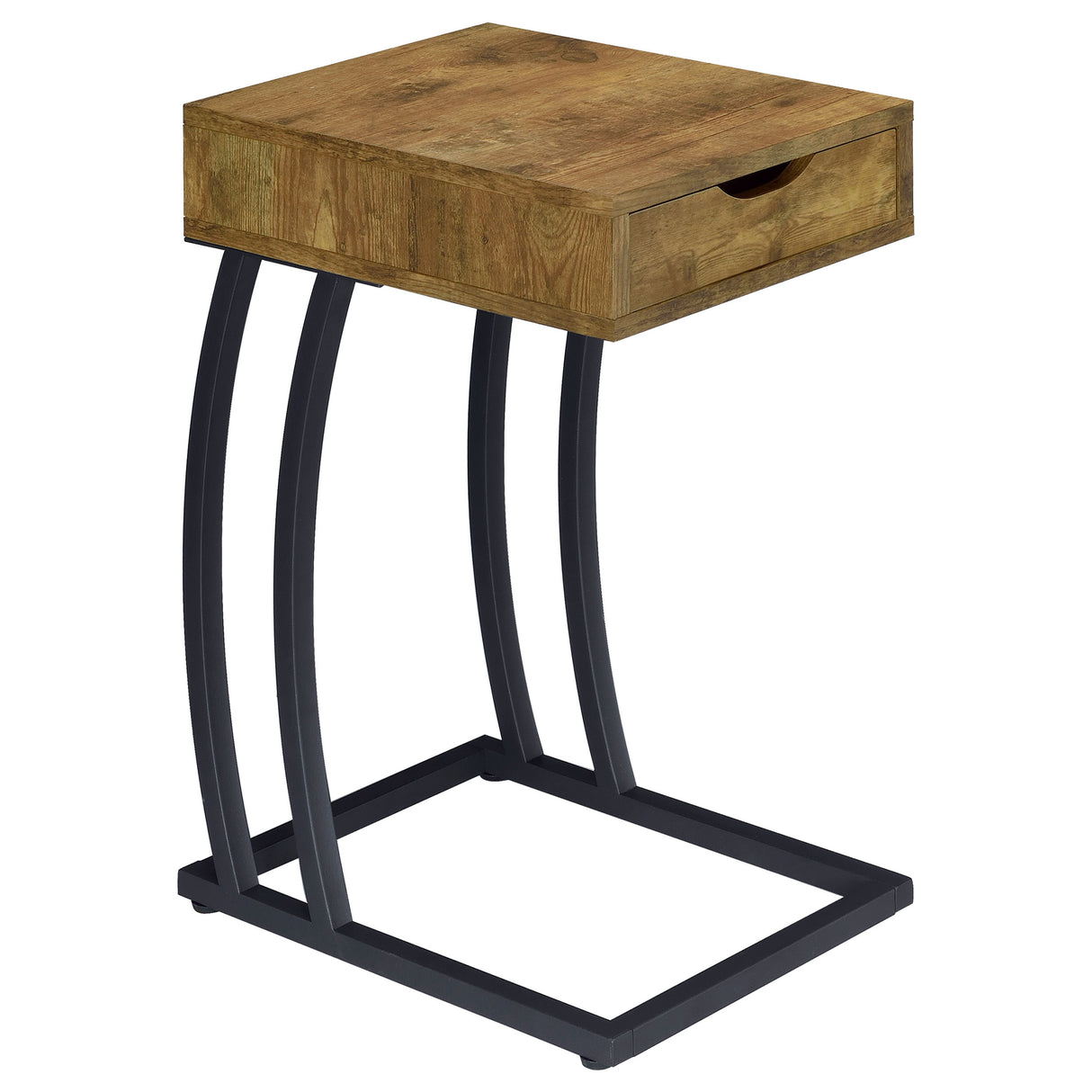 Troy 1-Drawer C-Shaped Side Table with Power Outlet