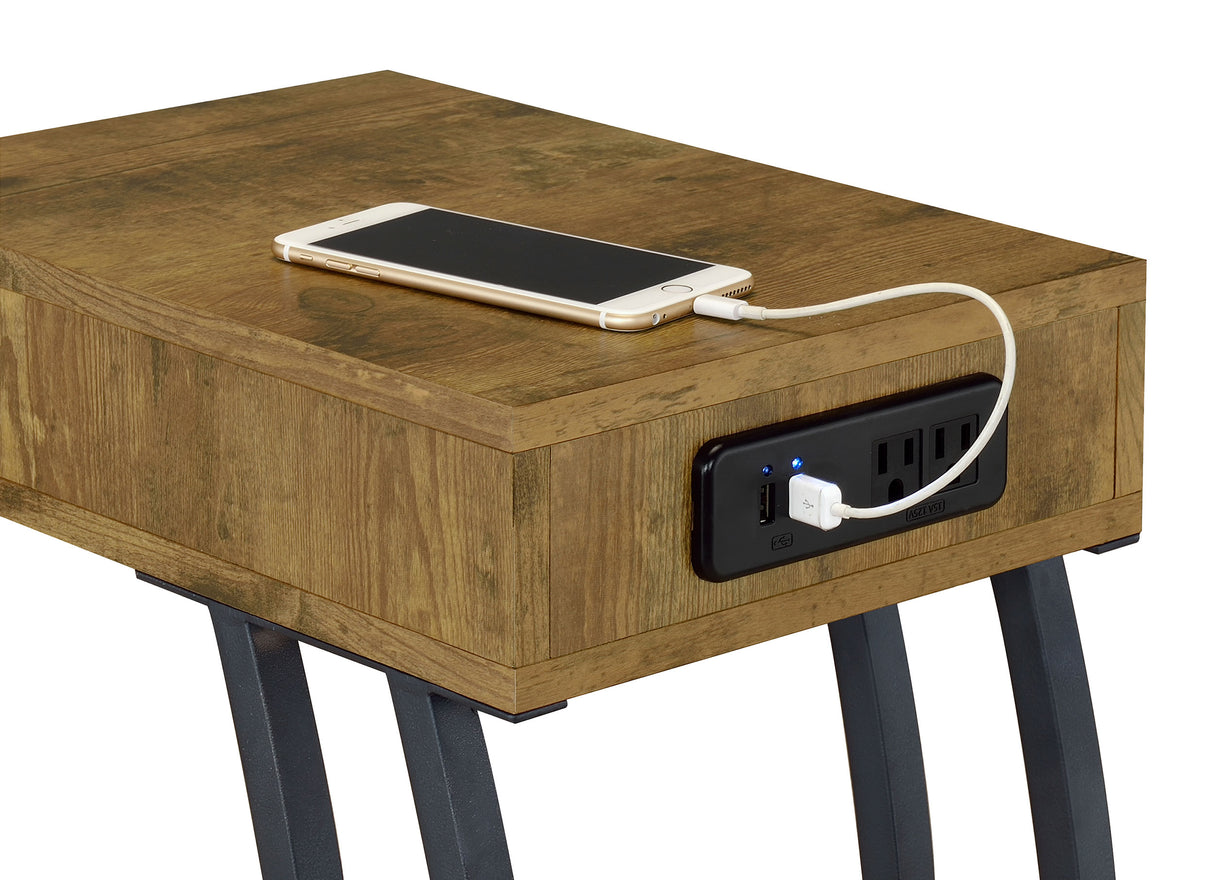 Troy 1-Drawer C-Shaped Side Table with Power Outlet