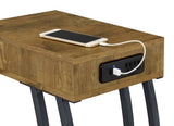 Troy 1-Drawer C-Shaped Side Table with Power Outlet
