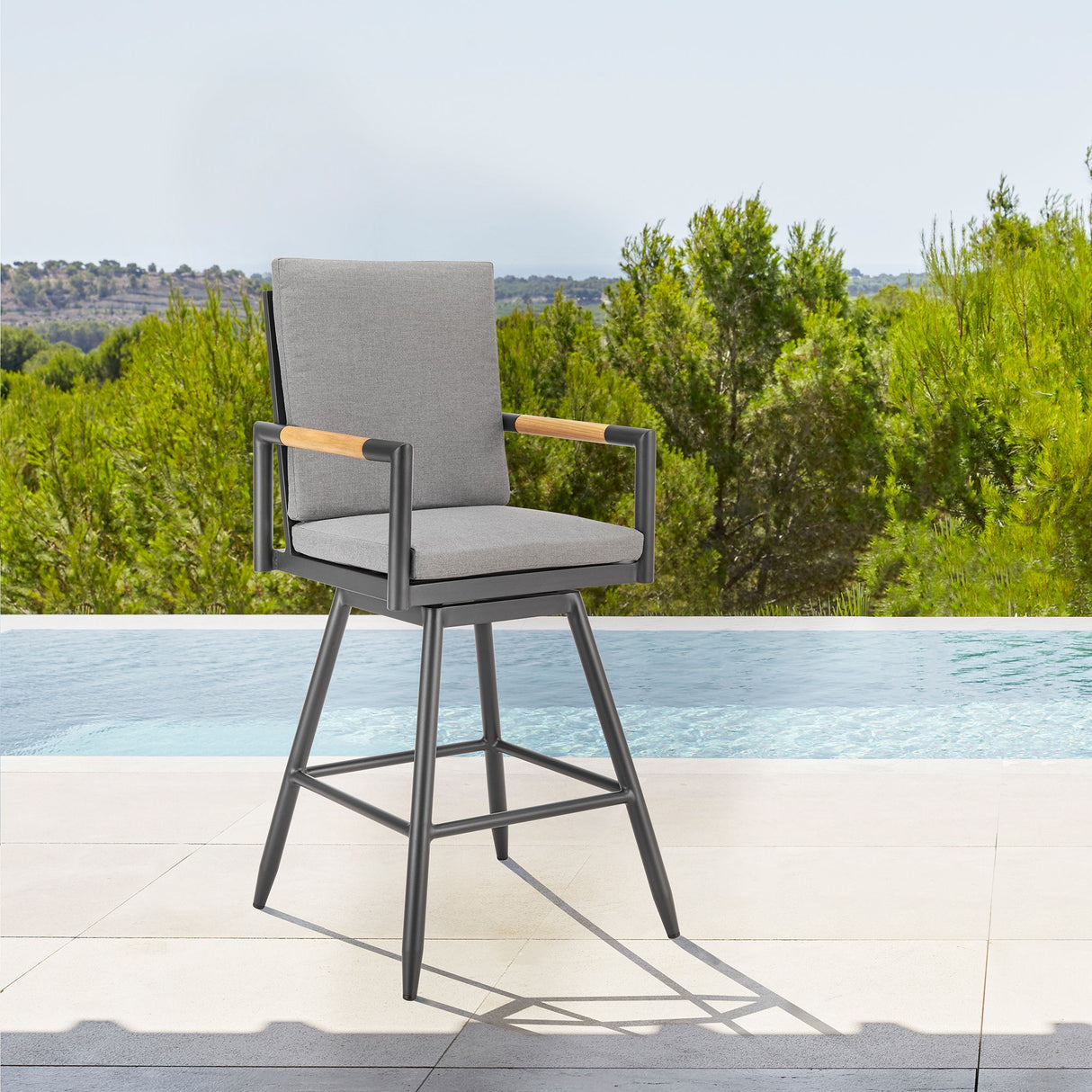 Crown - Outdoor Patio Swivel Bar Stool