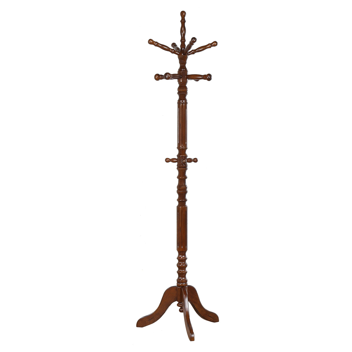 Achelle 11-Hook Coat Rack in Tobacco Rubberwood