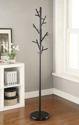 Clover 18-Hook Freestanding Metal Coat Rack, Black