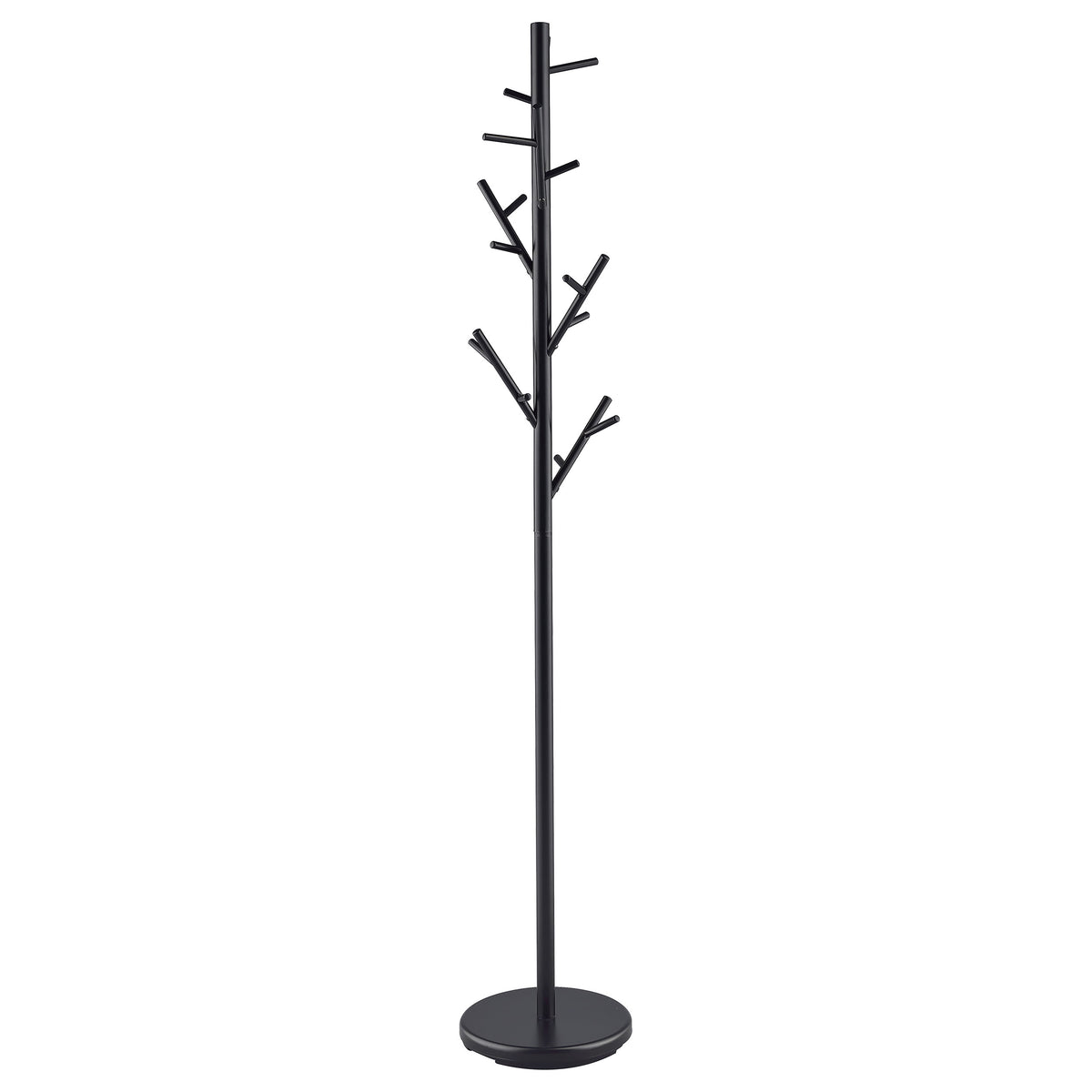 Clover 18-Hook Freestanding Metal Coat Rack, Black