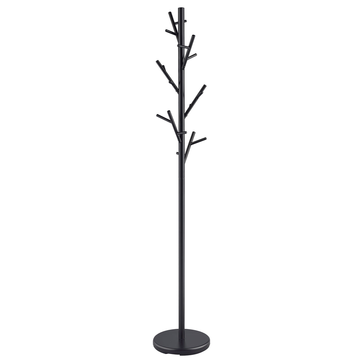 Clover 18 Hook Freestanding Metal Coat Rack, Black