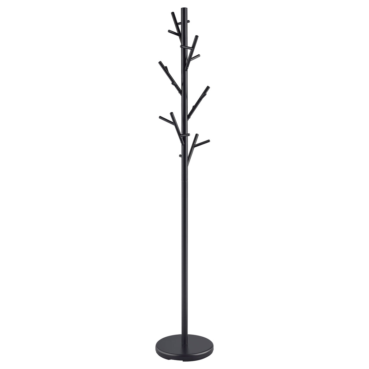 Clover 18-Hook Freestanding Metal Coat Rack, Black