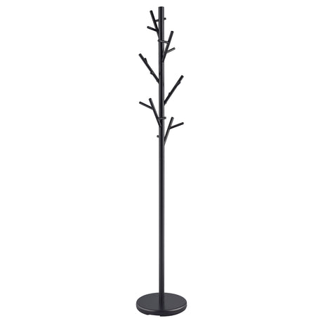 Clover 18-Hook Freestanding Metal Coat Rack, Black